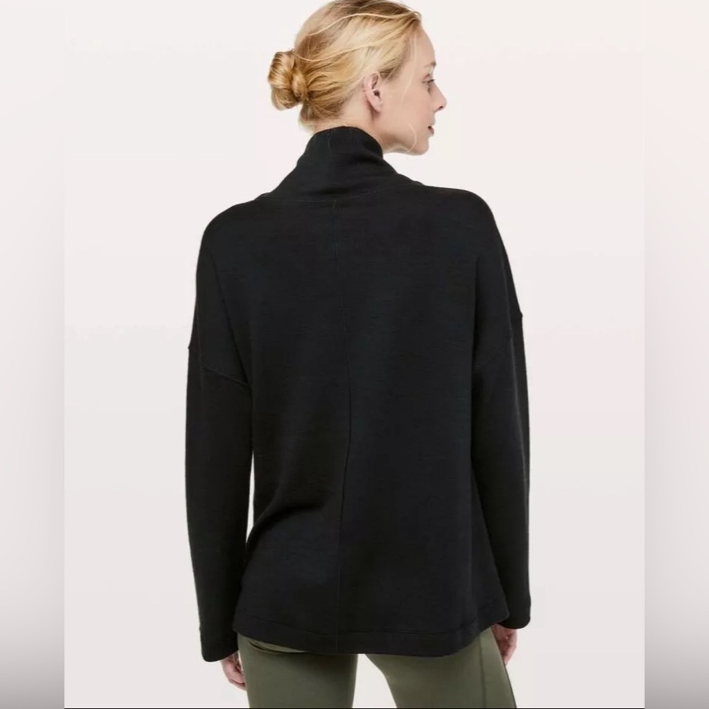 lululemon Principal Dancer Funnel Neck Sweater / Black / Wool Blend / Size 4